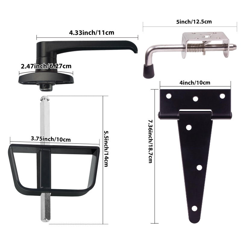 Hurrikom Shed Door Hardware Kit with Hinges, Latch, Lock, and Handle - Complete Gate Hardware Set for Your Shed Door - Image 2